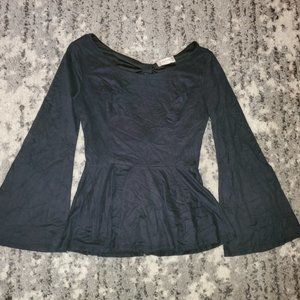 Alter'd State Black Bell Sleeve Top~~ Keyhole back